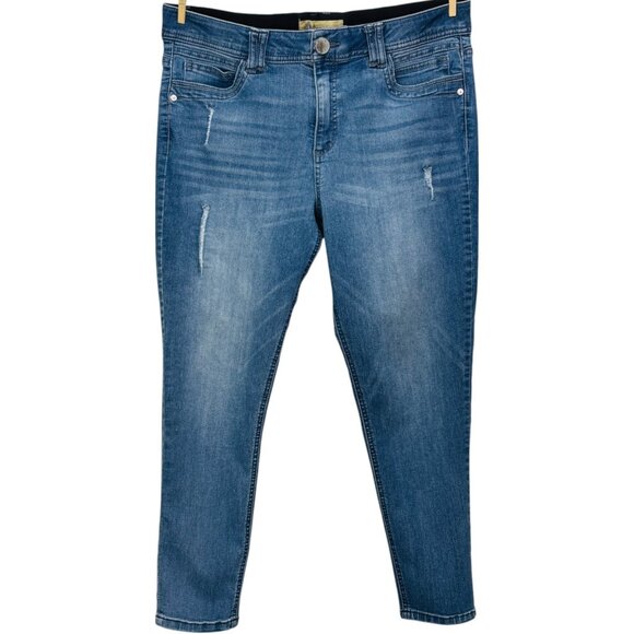 Democracy Womens Jeans Ab Technology Light Wash Stretch Denim Distressed Size 12 - Picture 2 of 12